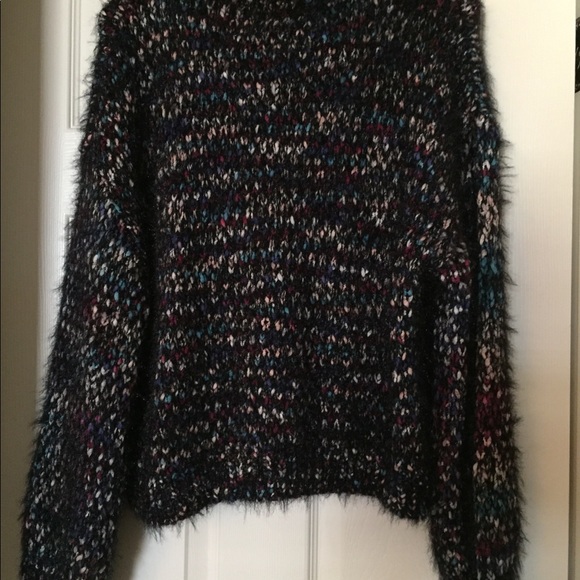 Express Black with Colorful Threads Sweater, Small - Picture 2 of 8